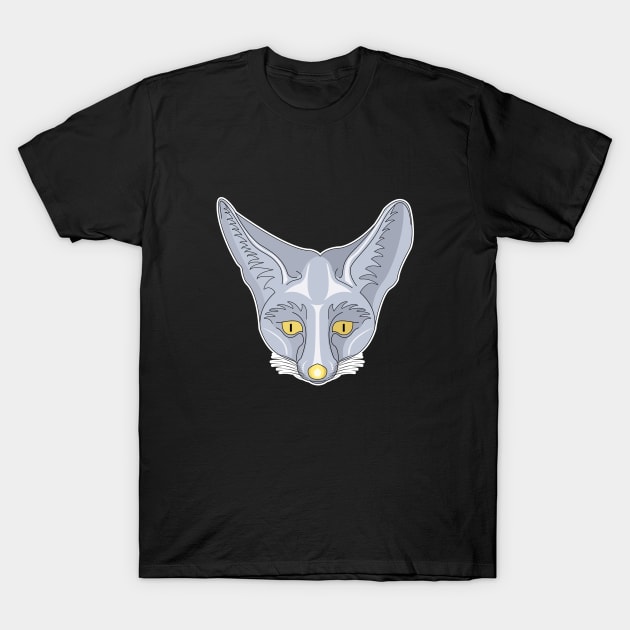 cute silver rappel fox face T-Shirt by dwalikur